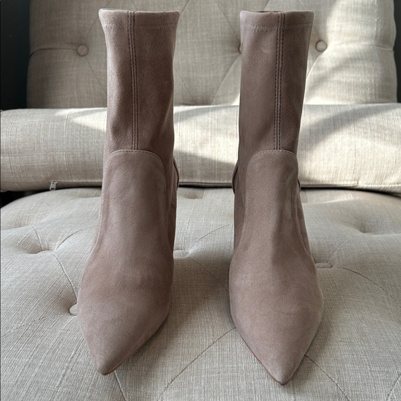 Stuart Weitzman Tan (Cashmere) Suede Wedge Boots Sz 7.5 US - Picture 5 of 13